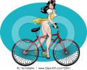 706272901-Royalty-Free-RF-Clipart-Illustration-Of-A-Sexy-Pinup-Bicycling-Woman-In-A-Dress.